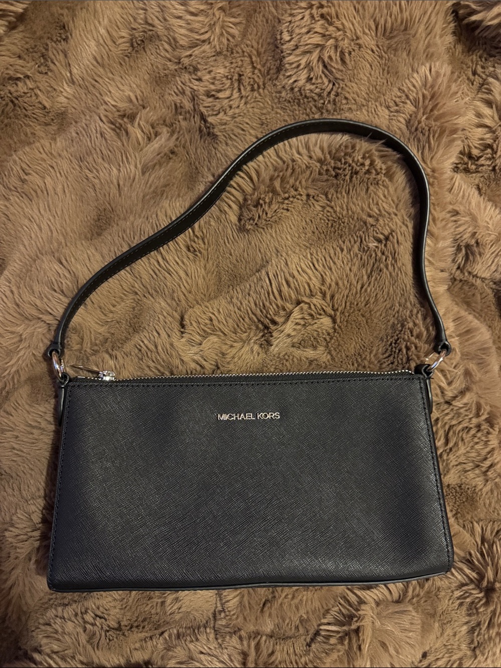 Black and silver Michael Kors shoulder bag